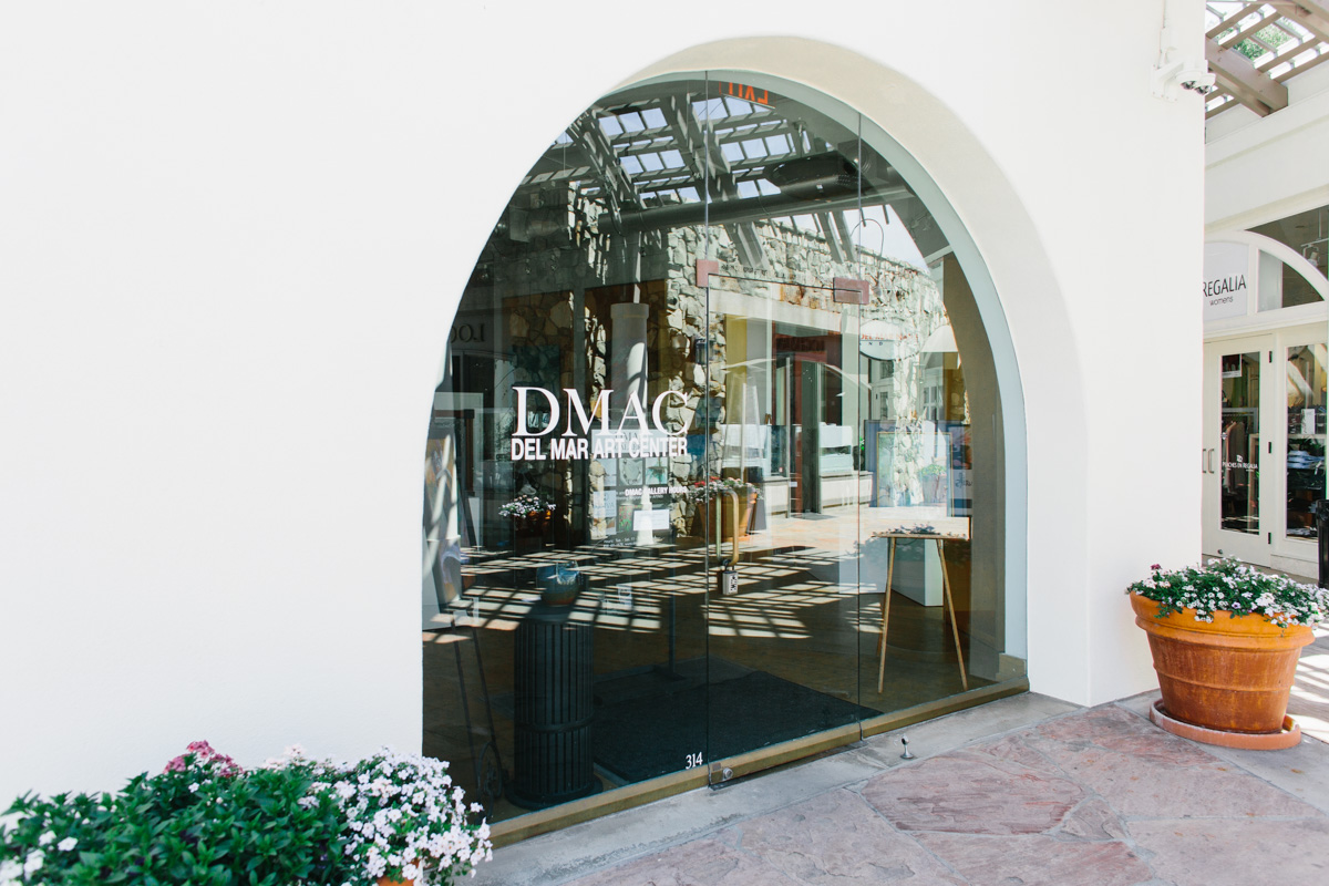 Del Mar Art Center door on sunny day