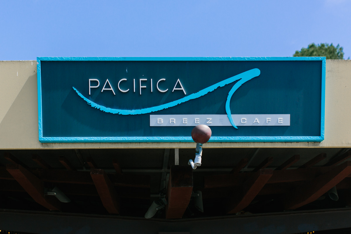 Pacifica Breeze Cafe with blue sign